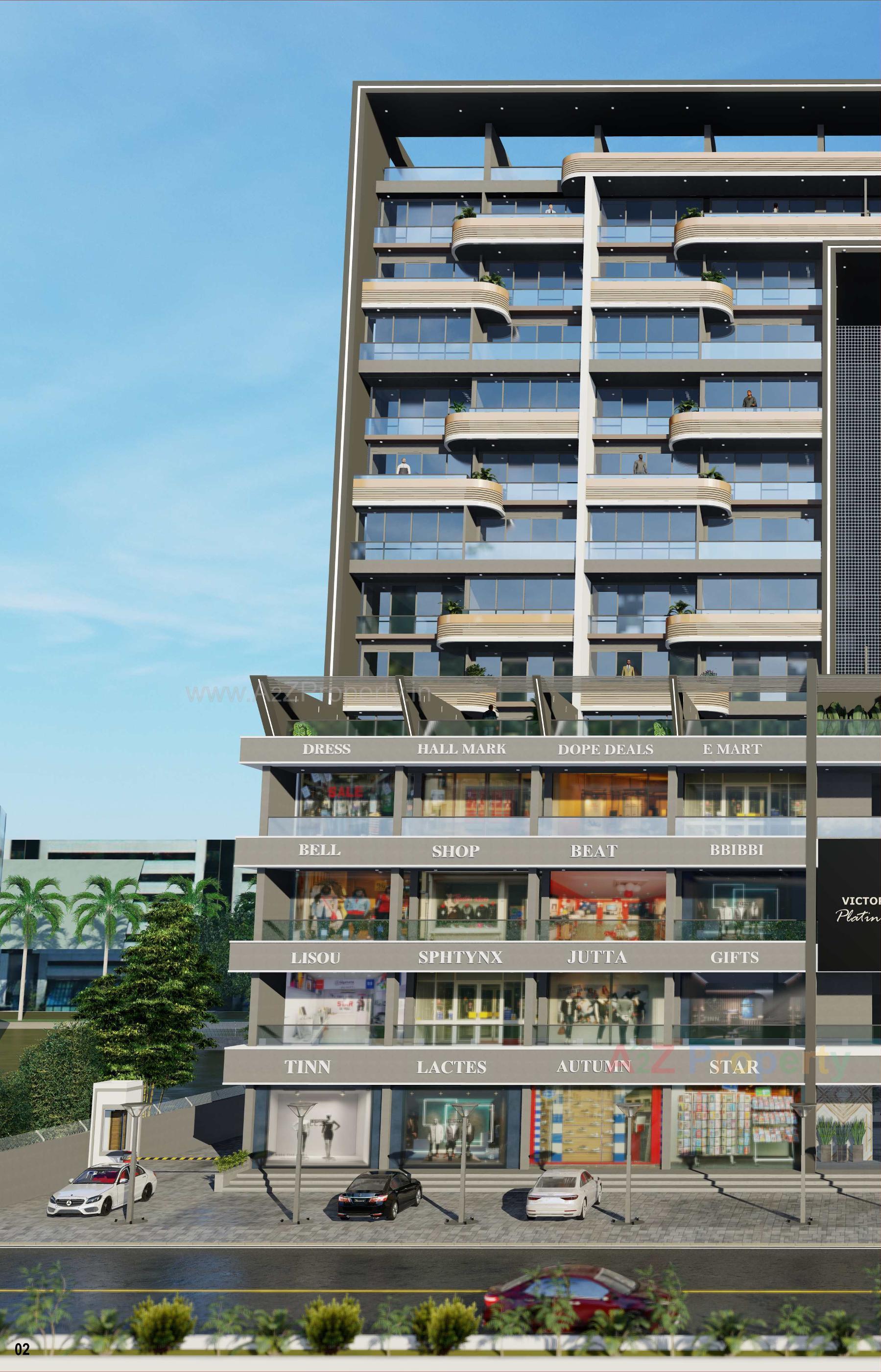 3D Elevation of real estate project Victoria Platinum located at Bhavnagar, Bhavnagar, Gujarat