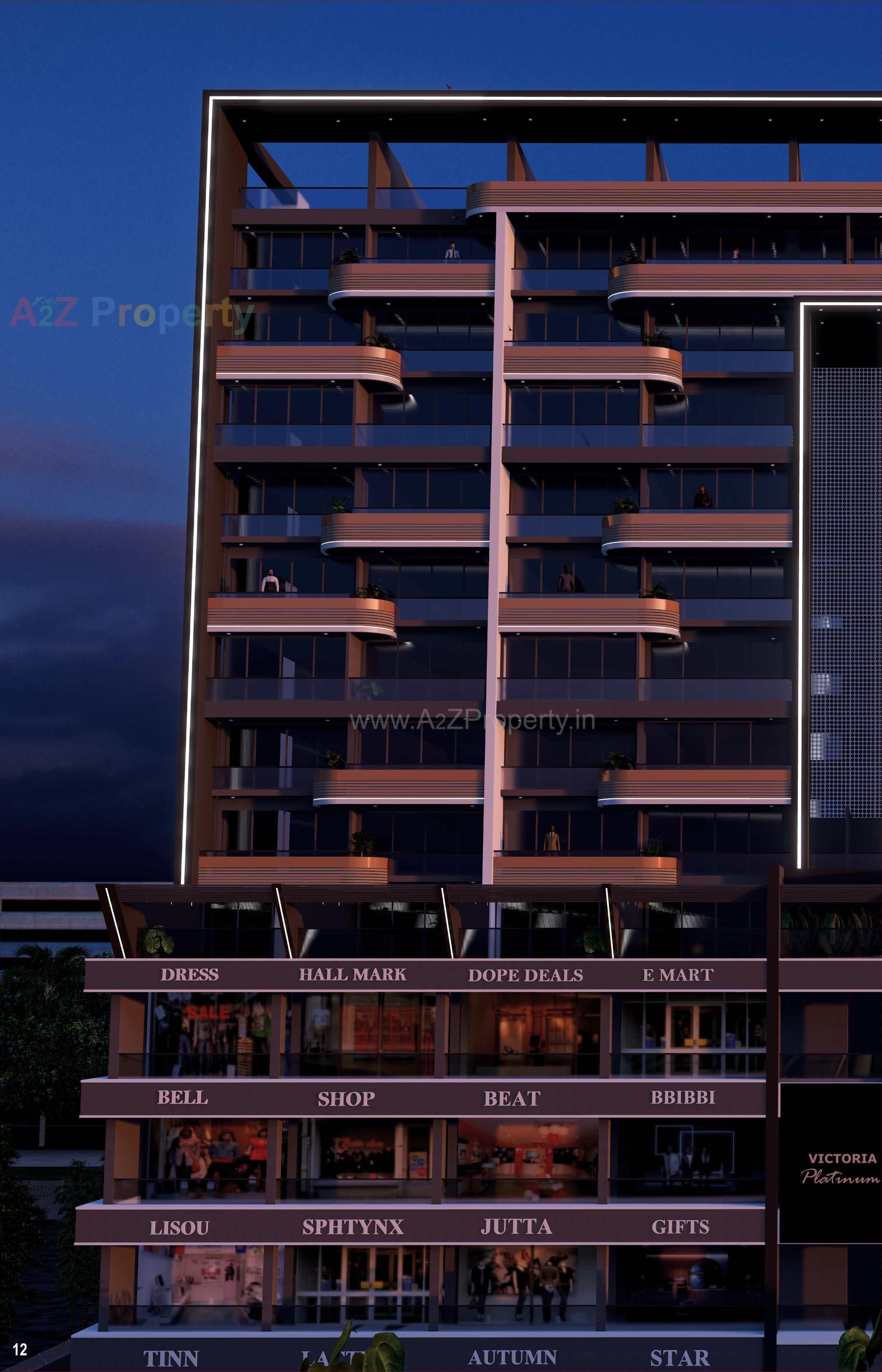 3D Elevation of real estate project Victoria Platinum located at Bhavnagar, Bhavnagar, Gujarat