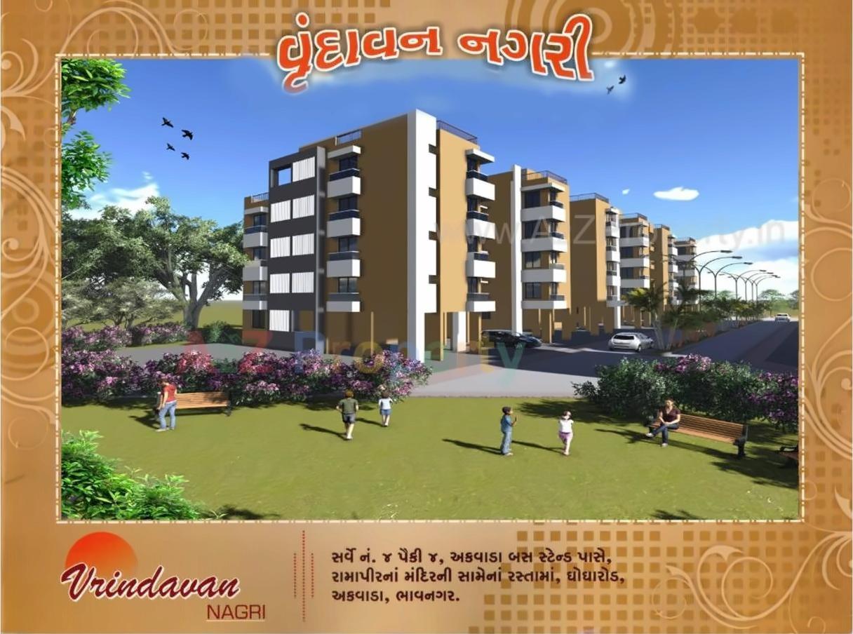 3D Elevation of real estate project Vrindavan Nagri located at Akwada, Bhavnagar, Gujarat