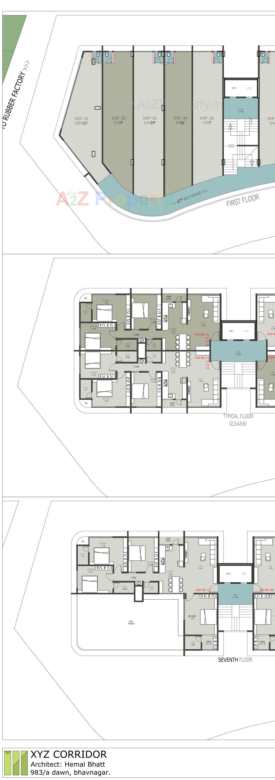 Layout of real estate project Yogeshwar Heights located at Bhavnagar, Bhavnagar, Gujarat