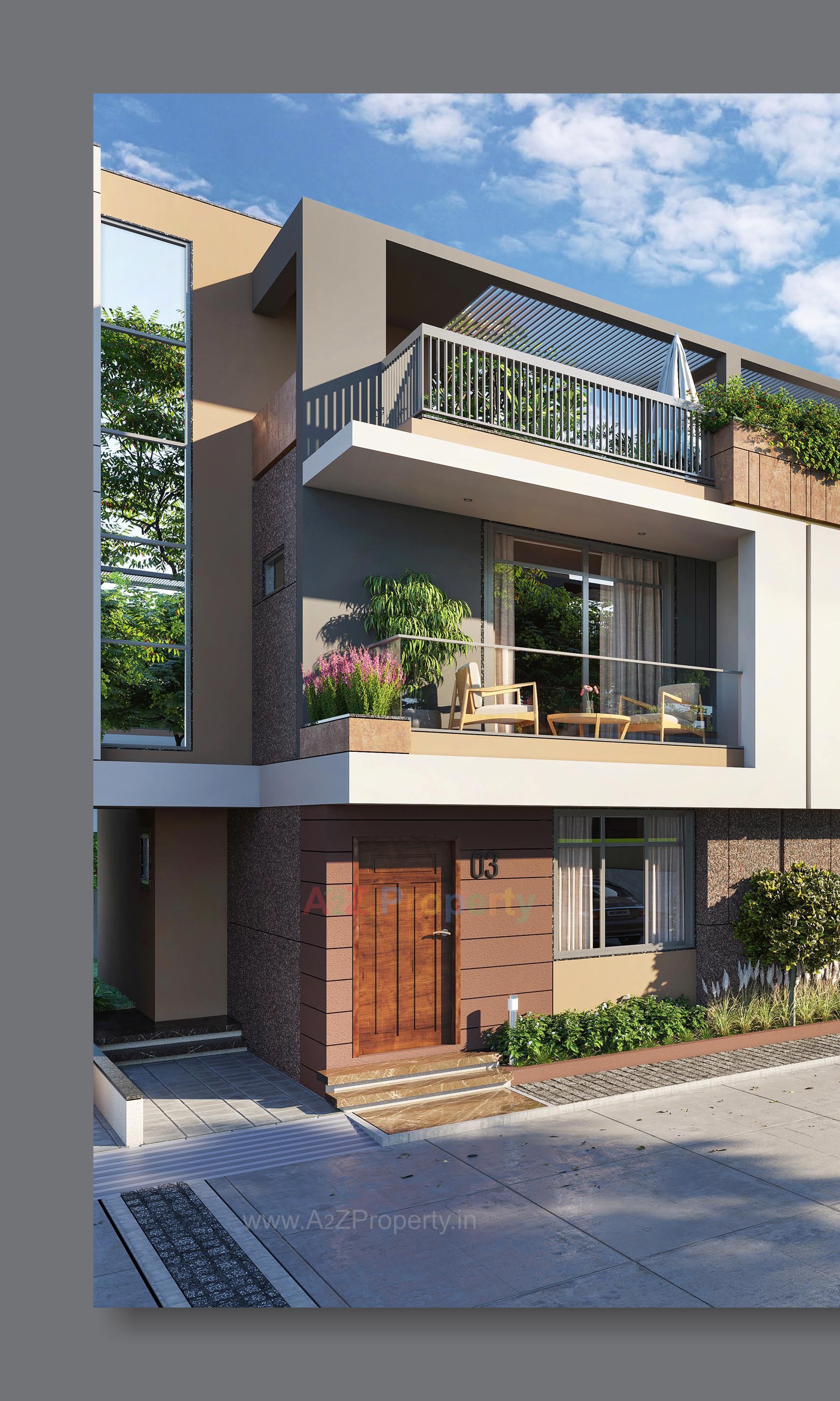 3D Elevation of real estate project Aameen located at Vavol, Gandhinagar, Gujarat