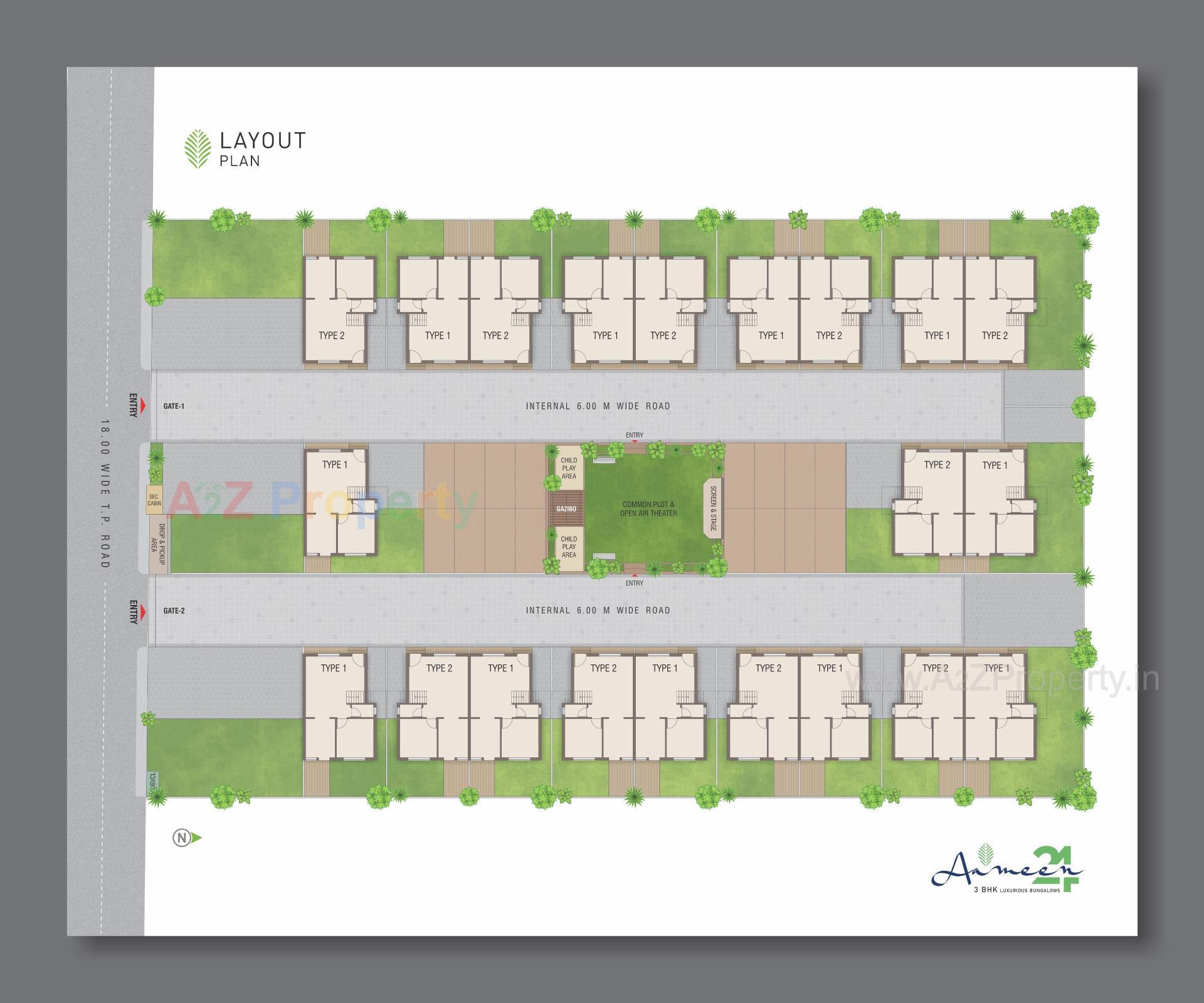 Layout of real estate project Aameen located at Vavol, Gandhinagar, Gujarat
