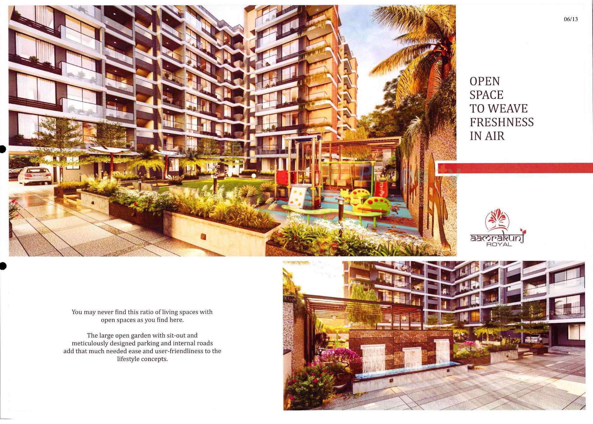 3D Elevation of real estate project Aamrakunj Royal located at Pethapur, Gandhinagar, Gujarat
