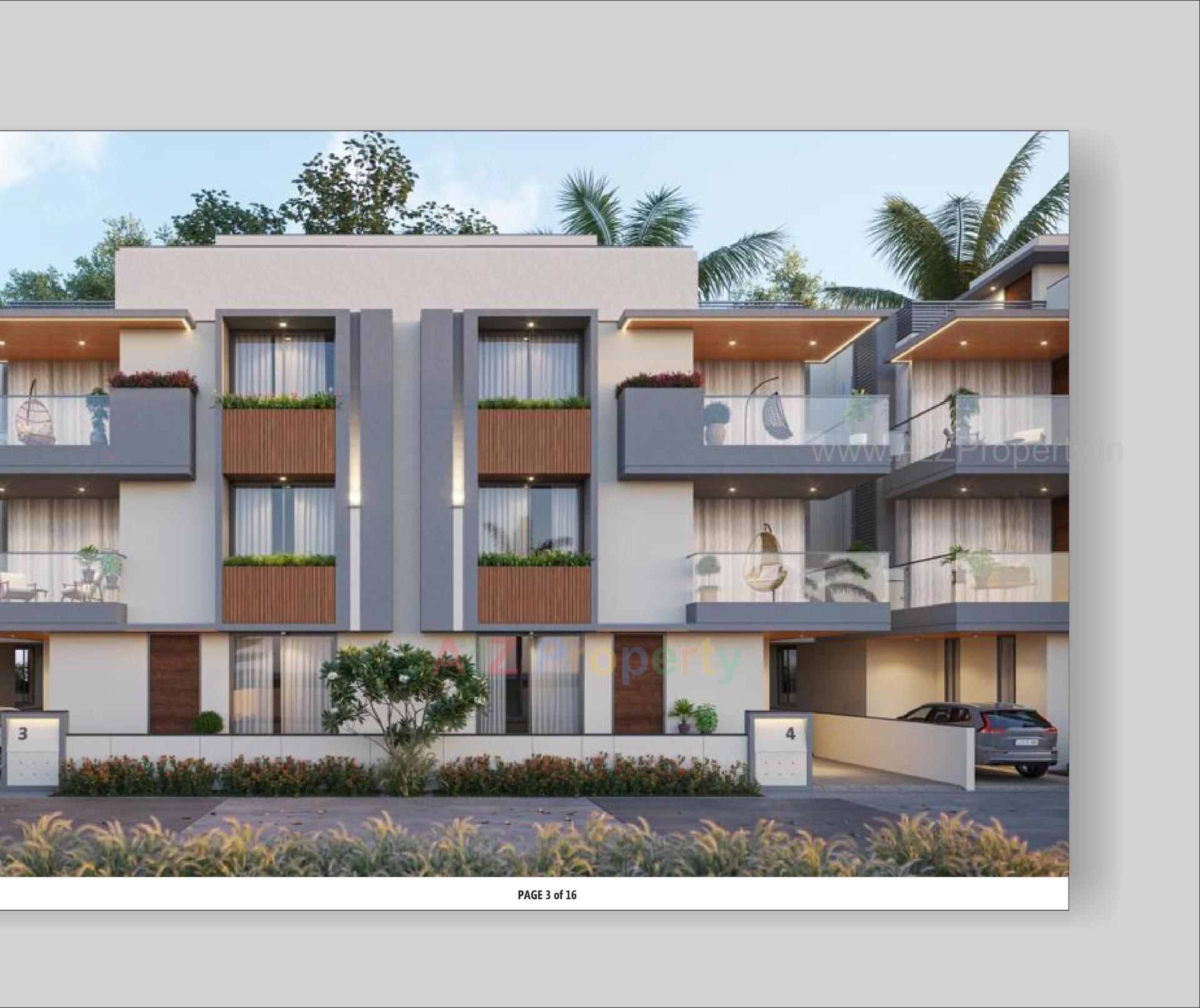 3D Elevation of real estate project Aarna Legacy located at Randesan, Gandhinagar, Gujarat