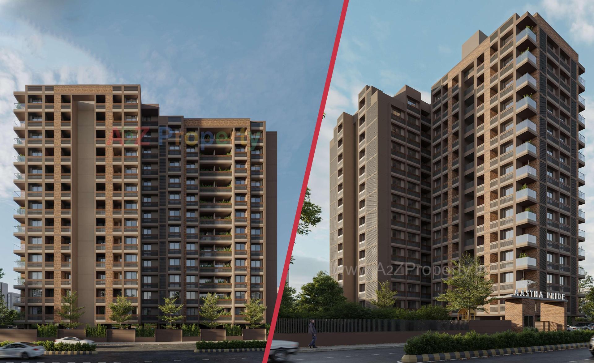 3D Elevation of real estate project Aastha Pride located at Pethapur, Gandhinagar, Gujarat