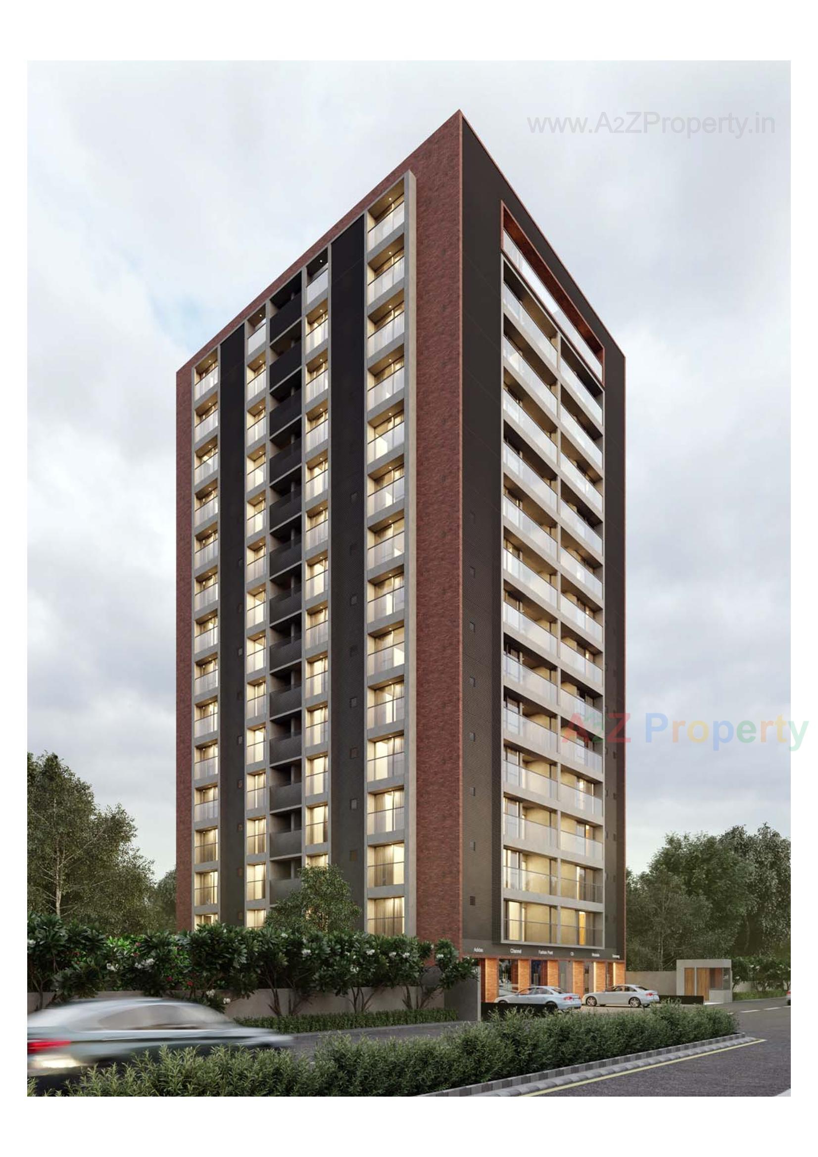 3D Elevation of real estate project Aavkar Amore located at Sargasan, Gandhinagar, Gujarat