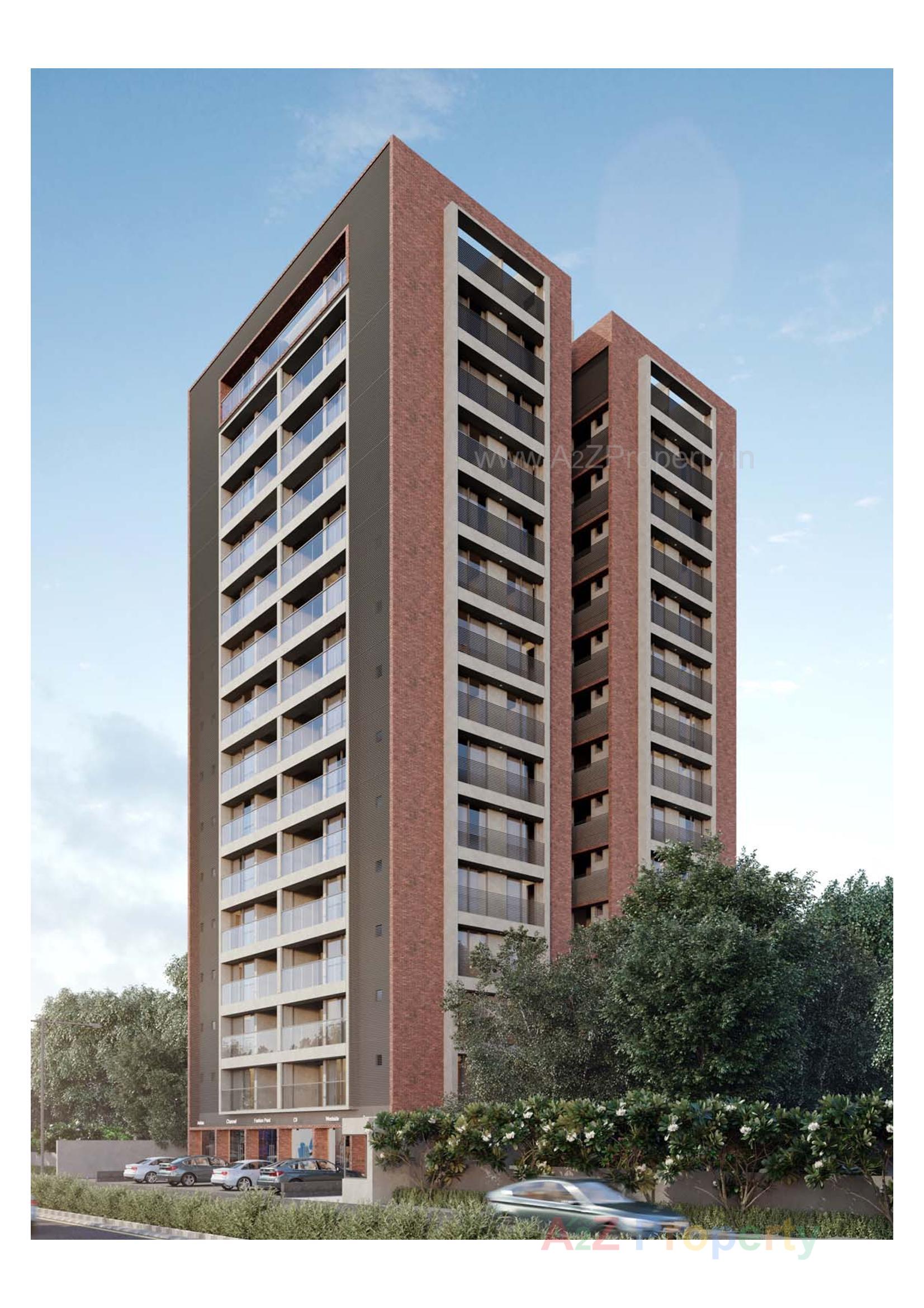 3D Elevation of real estate project Aavkar Amore located at Sargasan, Gandhinagar, Gujarat