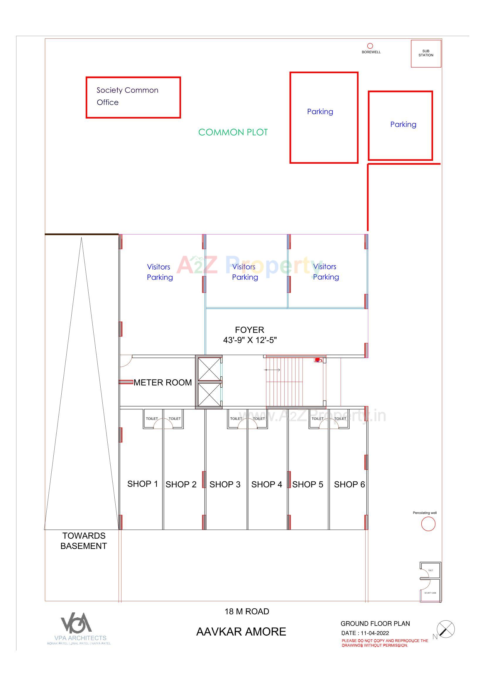 Layout of real estate project Aavkar Amore located at Sargasan, Gandhinagar, Gujarat
