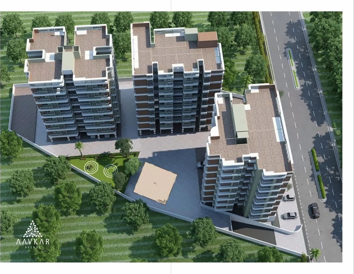 3D Elevation of real estate project Aavkar Avenue located at Uvarsad, Gandhinagar, Gujarat