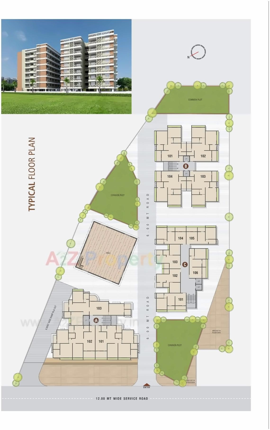 Layout of real estate project Aavkar Avenue located at Uvarsad, Gandhinagar, Gujarat