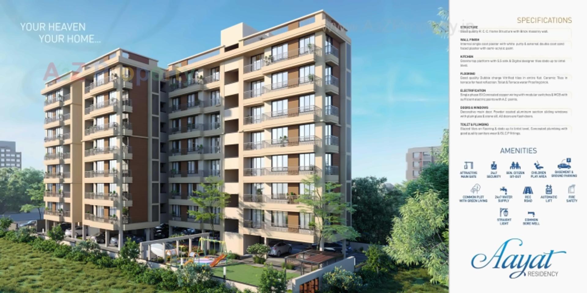 3D Elevation of real estate project Aayat Residency located at Vavol, Gandhinagar, Gujarat