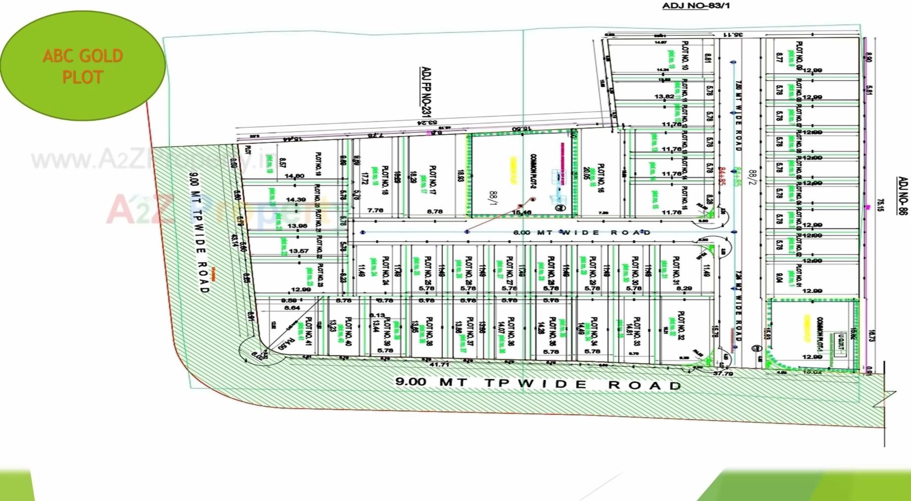 Layout of real estate project Abc Gold Plot located at Pethapur, Gandhinagar, Gujarat
