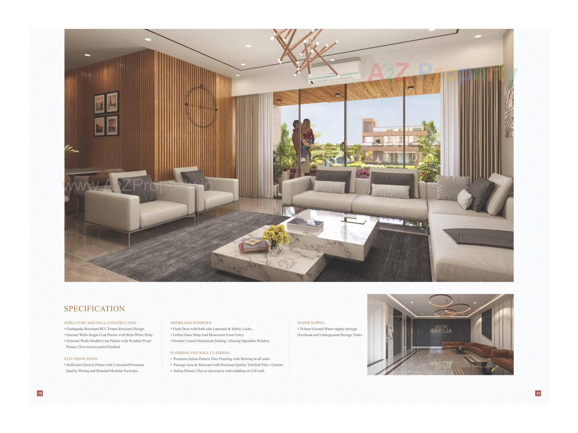 3D Elevation of real estate project Aditya Antilia located at Zundal, Gandhinagar, Gujarat