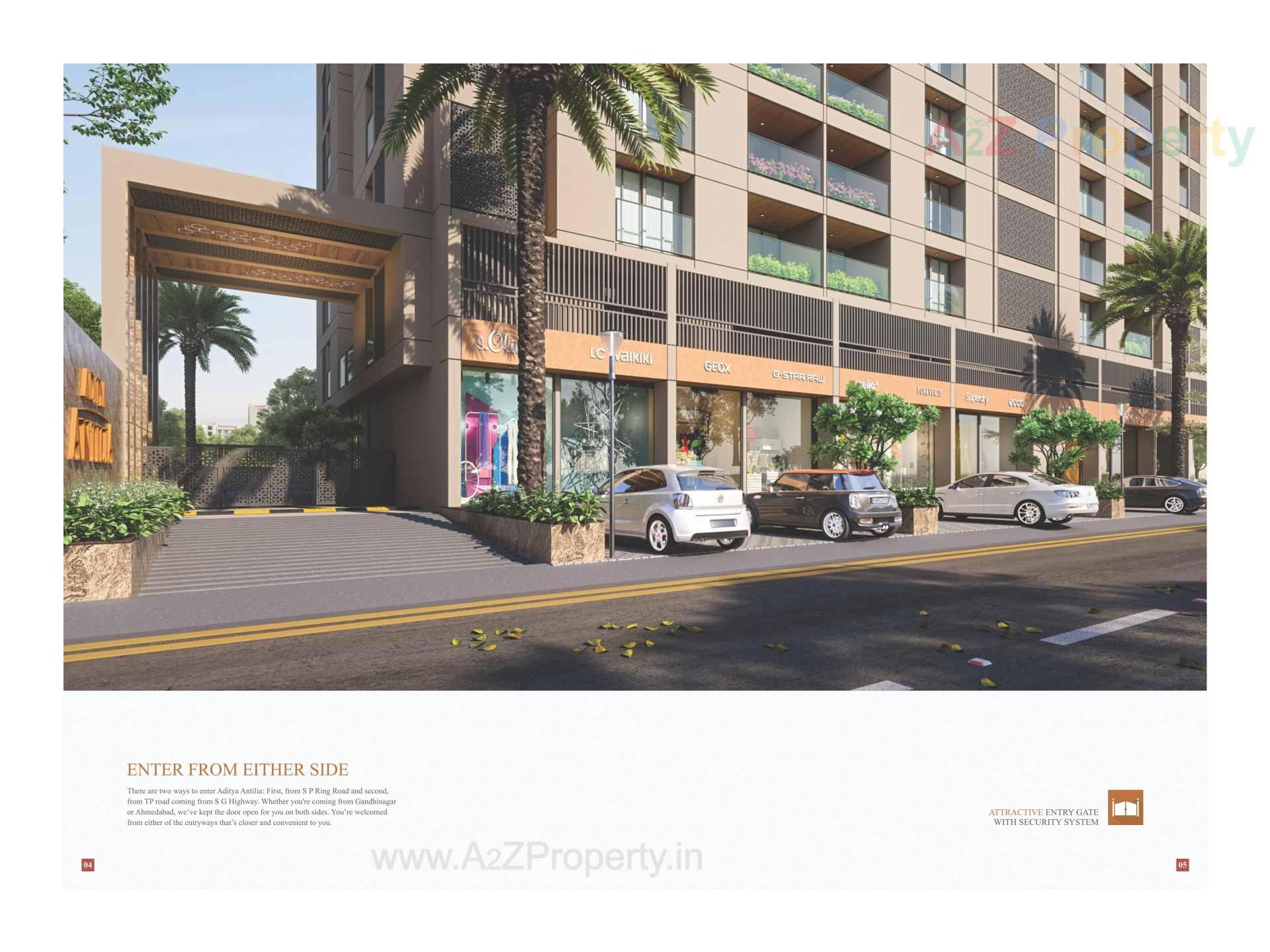 3D Elevation of real estate project Aditya Antilia located at Zundal, Gandhinagar, Gujarat