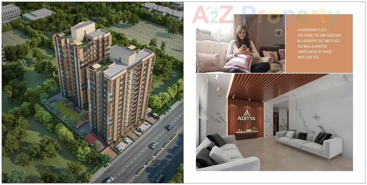 3D Elevation of real estate project Aditya Greens located at Zundal, Gandhinagar, Gujarat