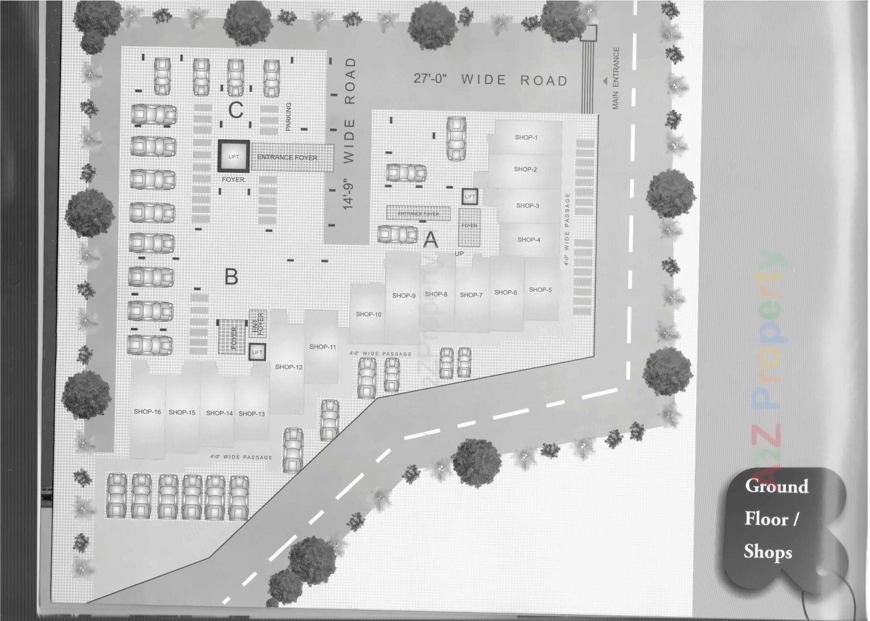 Layout of real estate project Ajay Avenue located at Borisana, Gandhinagar, Gujarat