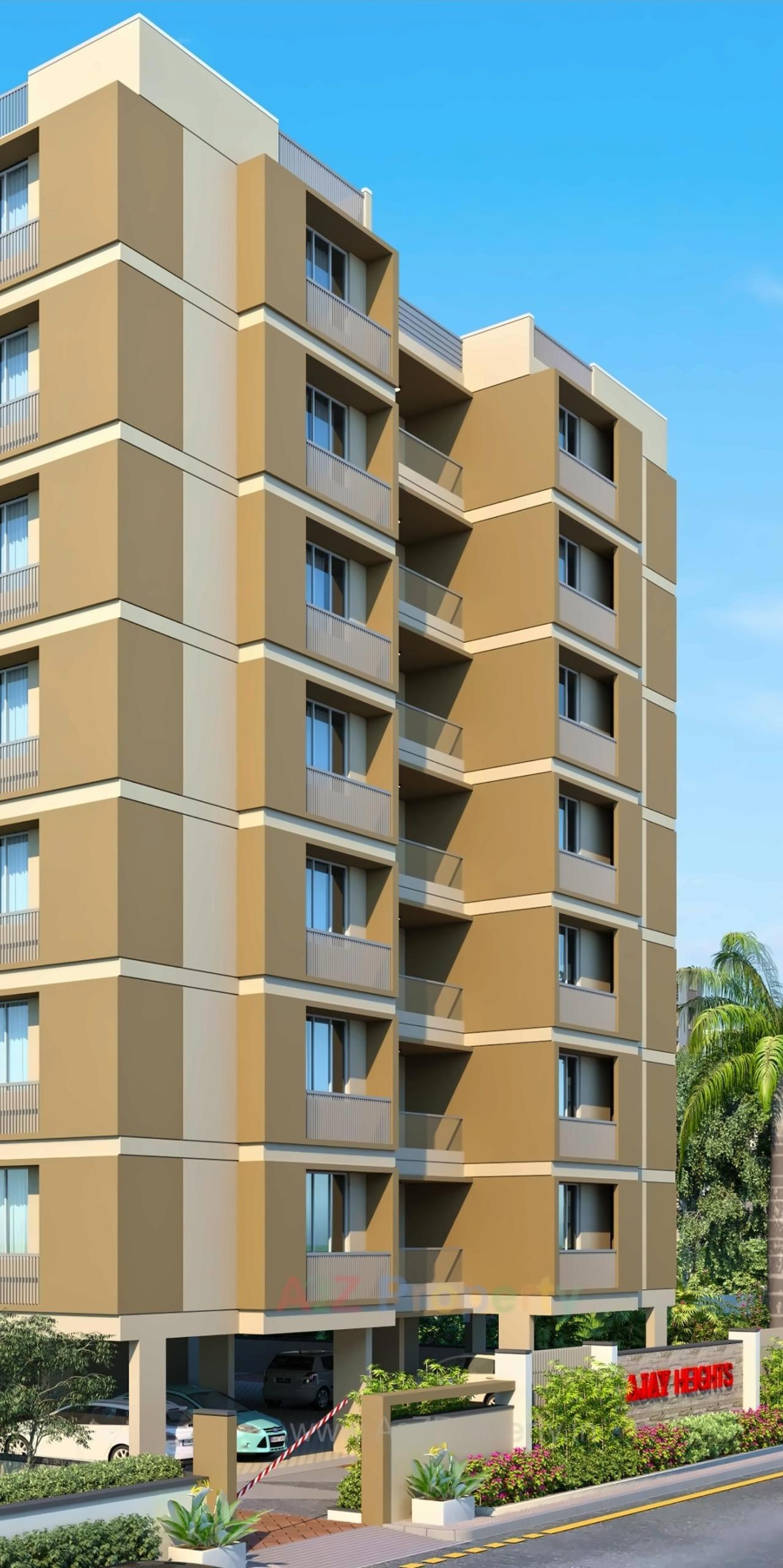 3D Elevation of real estate project Ajay Heights located at Gandhinagar, Gandhinagar, Gujarat