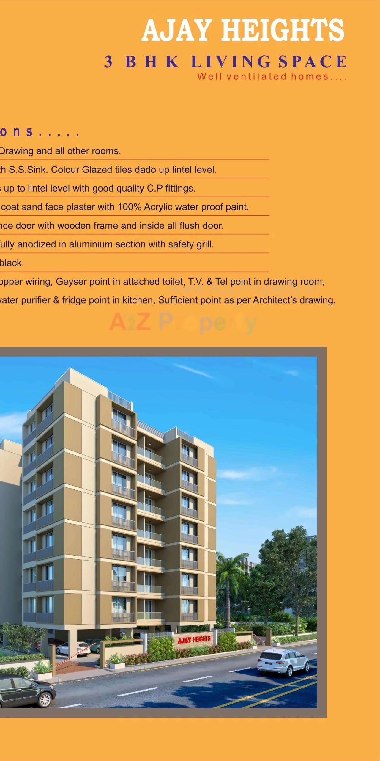 3D Elevation of real estate project Ajay Heights located at Gandhinagar, Gandhinagar, Gujarat