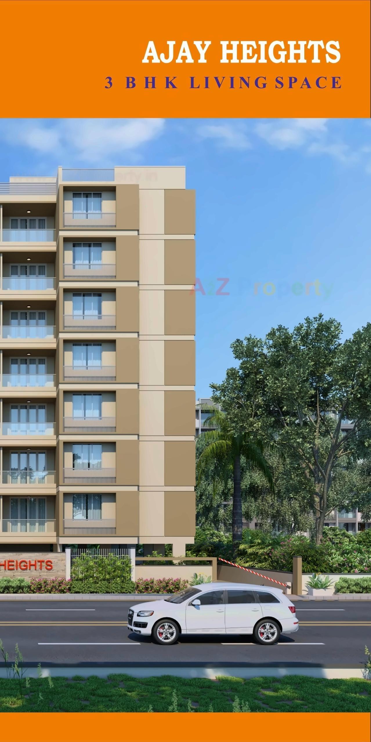 3D Elevation of real estate project Ajay Heights located at Gandhinagar, Gandhinagar, Gujarat