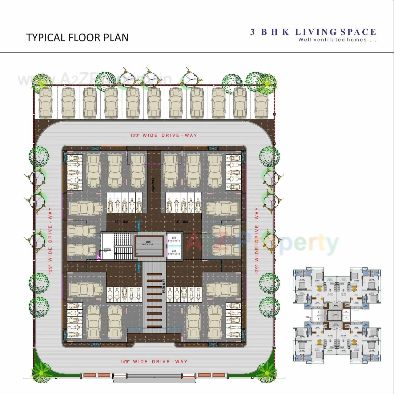 Layout of real estate project Ajay Heights located at Gandhinagar, Gandhinagar, Gujarat