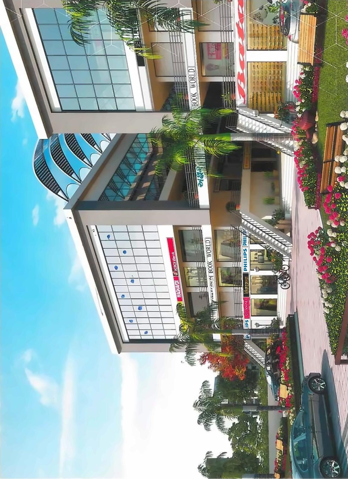 3D Elevation of real estate project Akshar Complex located at Dehgam, Gandhinagar, Gujarat