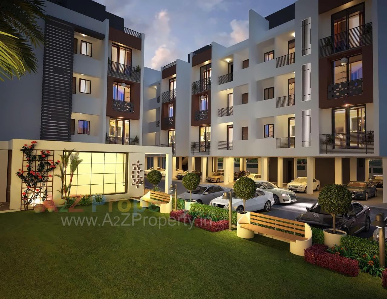 3D Elevation of real estate project Akshar Paradise located at Nana-chiloda, Gandhinagar, Gujarat
