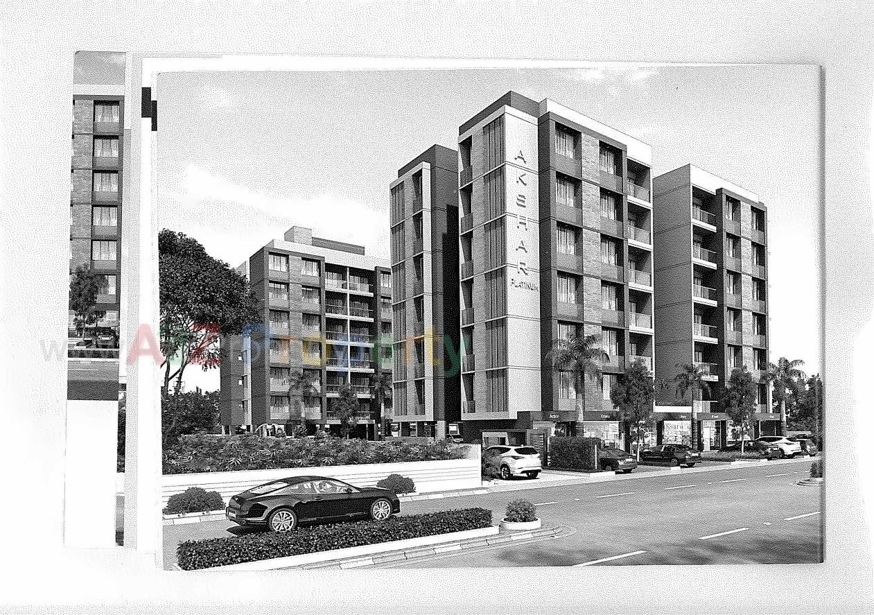 3D Elevation of real estate project Akshar Platinium located at Nana-chiloda, Gandhinagar, Gujarat