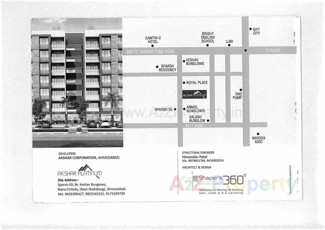 Layout of real estate project Akshar Platinium located at Nana-chiloda, Gandhinagar, Gujarat