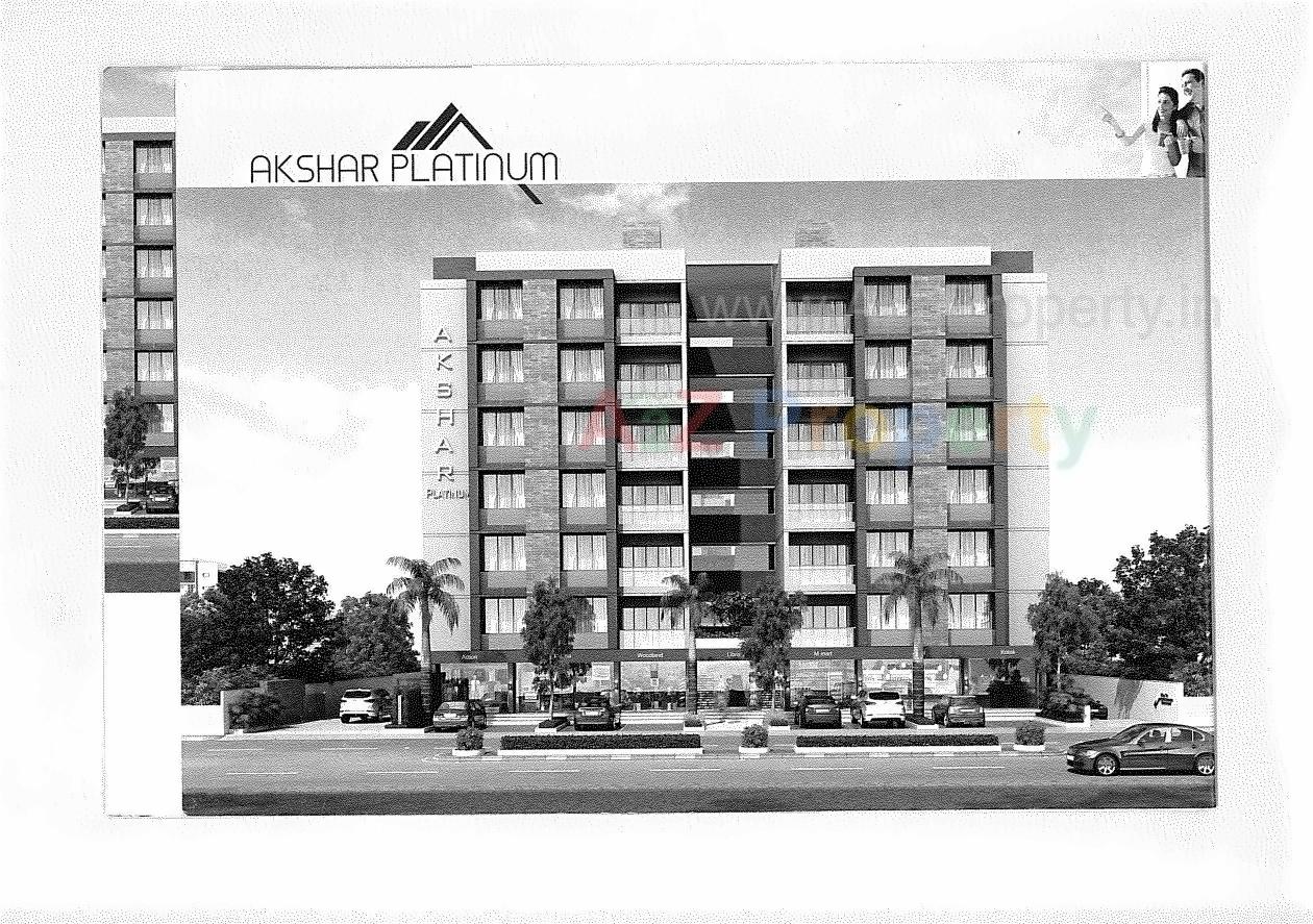 3D Elevation of real estate project Akshar Platinium located at Nana-chiloda, Gandhinagar, Gujarat