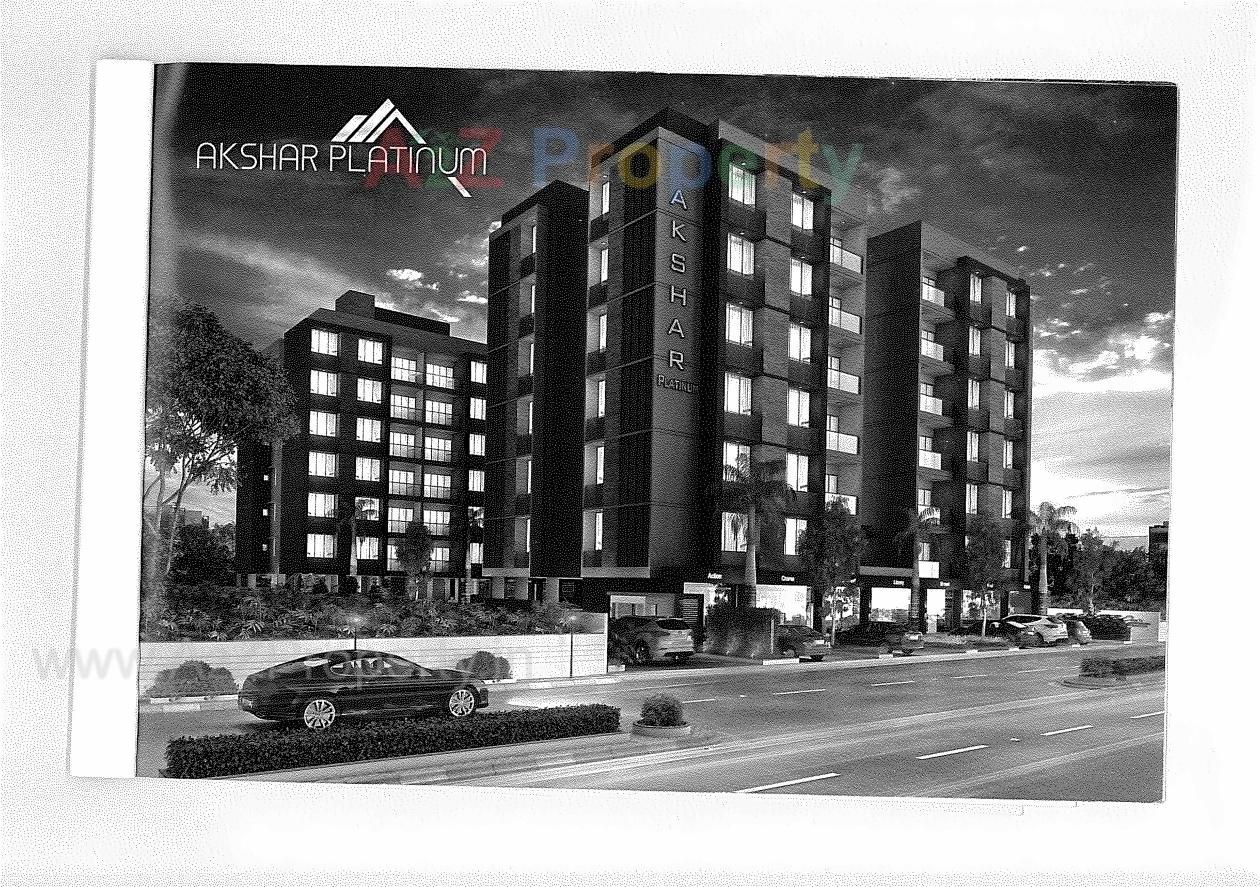 3D Elevation of real estate project Akshar Platinium located at Nana-chiloda, Gandhinagar, Gujarat