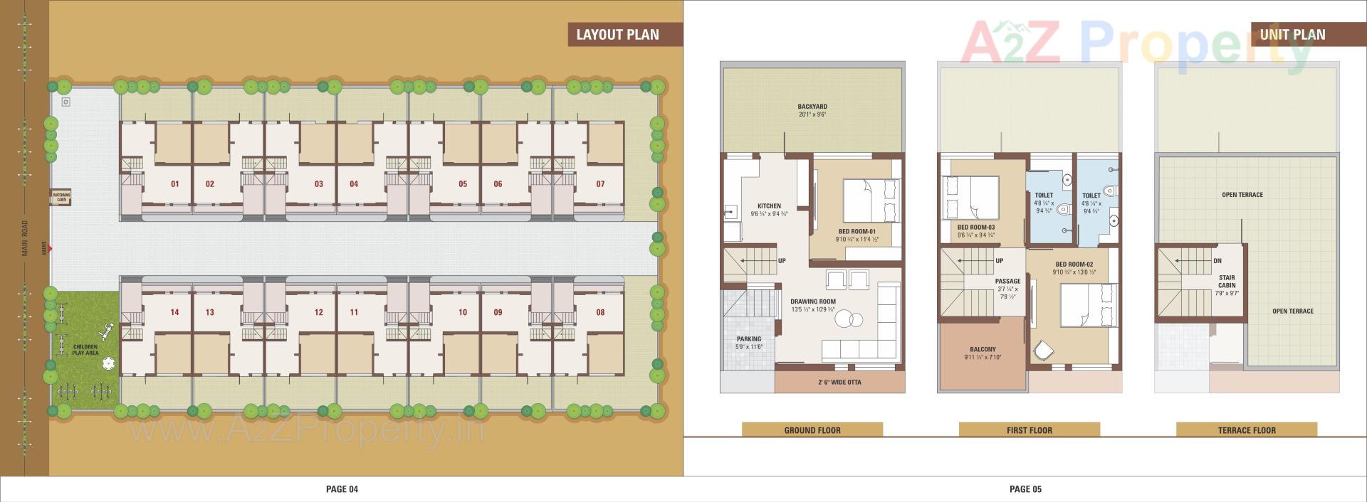 Layout of real estate project Aksharhill Bungalows located at Vadodara, Gandhinagar, Gujarat