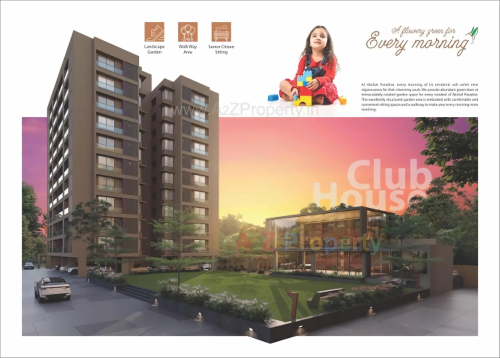 3D Elevation of real estate project Akshat Paradise located at Sargasan, Gandhinagar, Gujarat