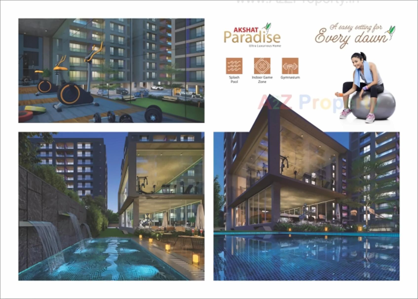3D Elevation of real estate project Akshat Paradise located at Sargasan, Gandhinagar, Gujarat