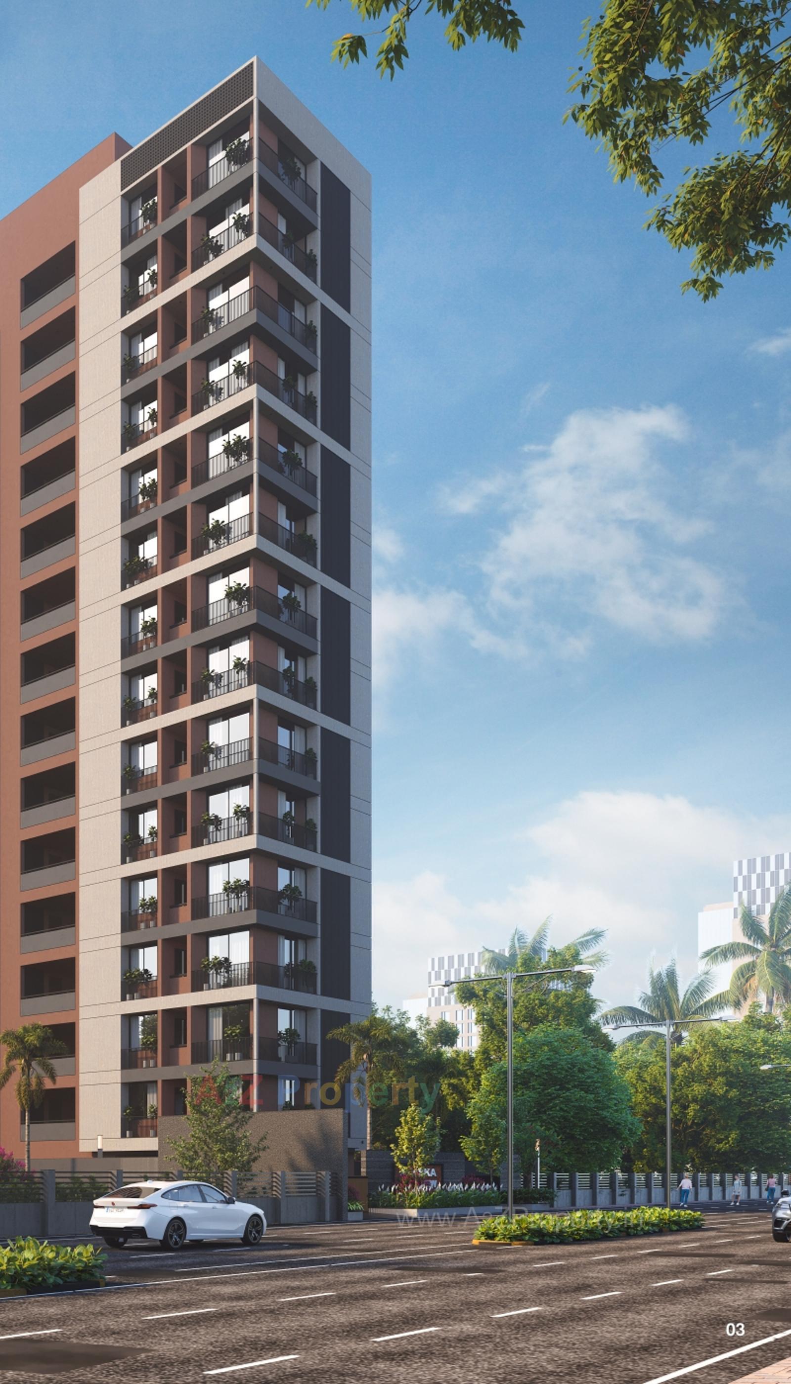 3D Elevation of real estate project Alaska Skyview located at Khoraj, Gandhinagar, Gujarat