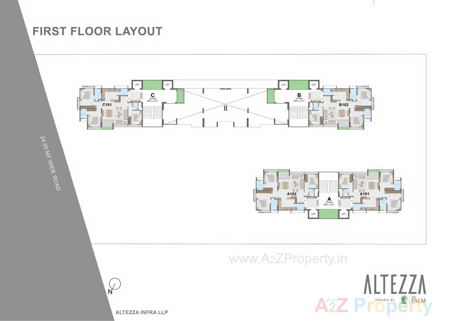 Layout of real estate project Altezza located at Sargasan, Gandhinagar, Gujarat
