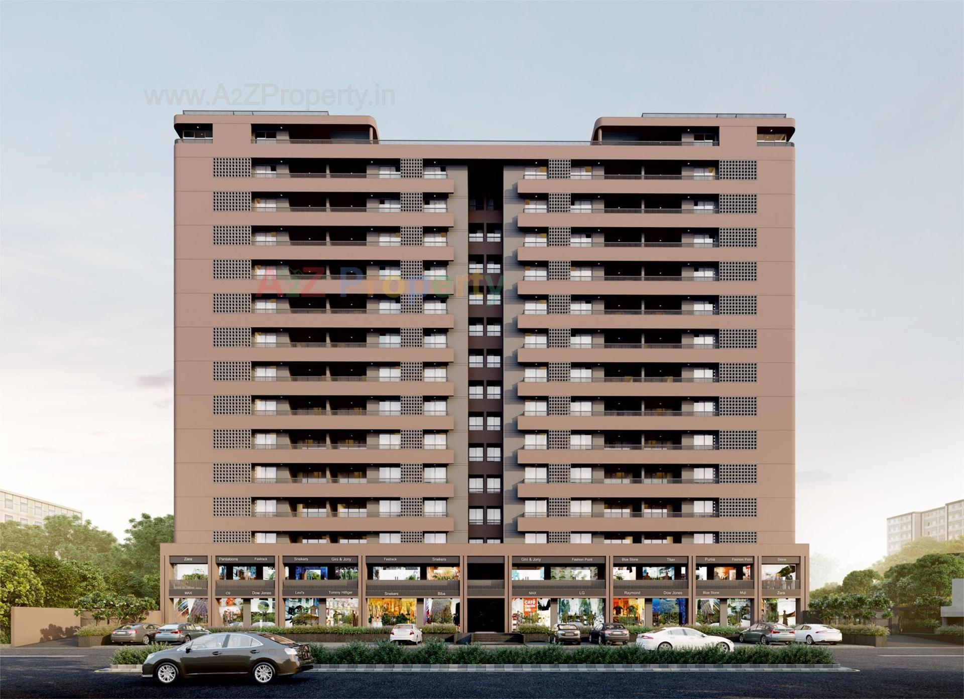 3D Elevation of real estate project Amay Reside located at Adalaj, Gandhinagar, Gujarat