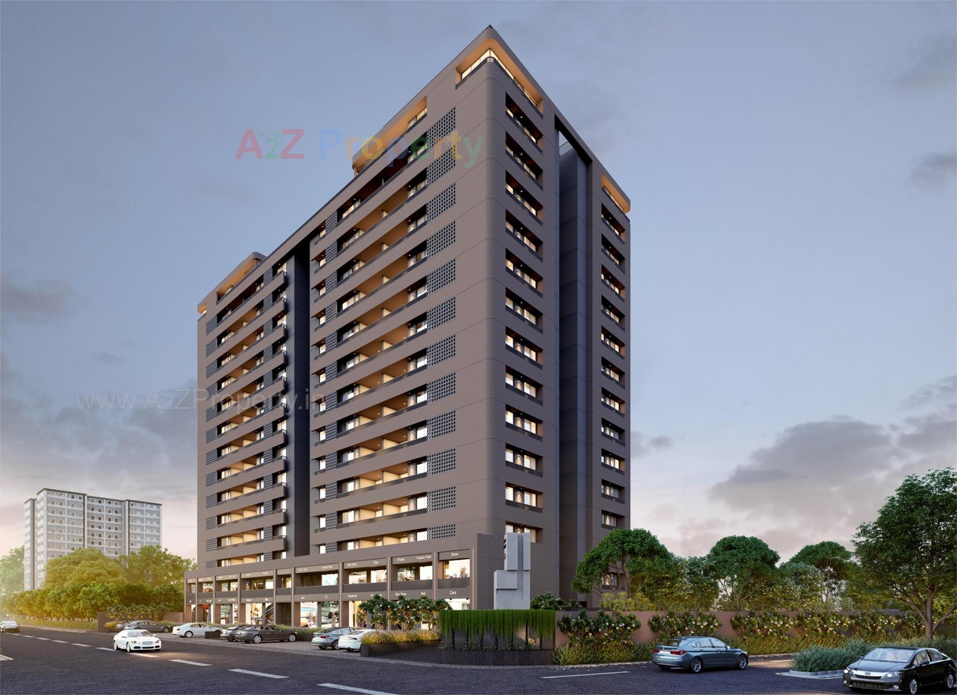 3D Elevation of real estate project Amay Reside located at Adalaj, Gandhinagar, Gujarat