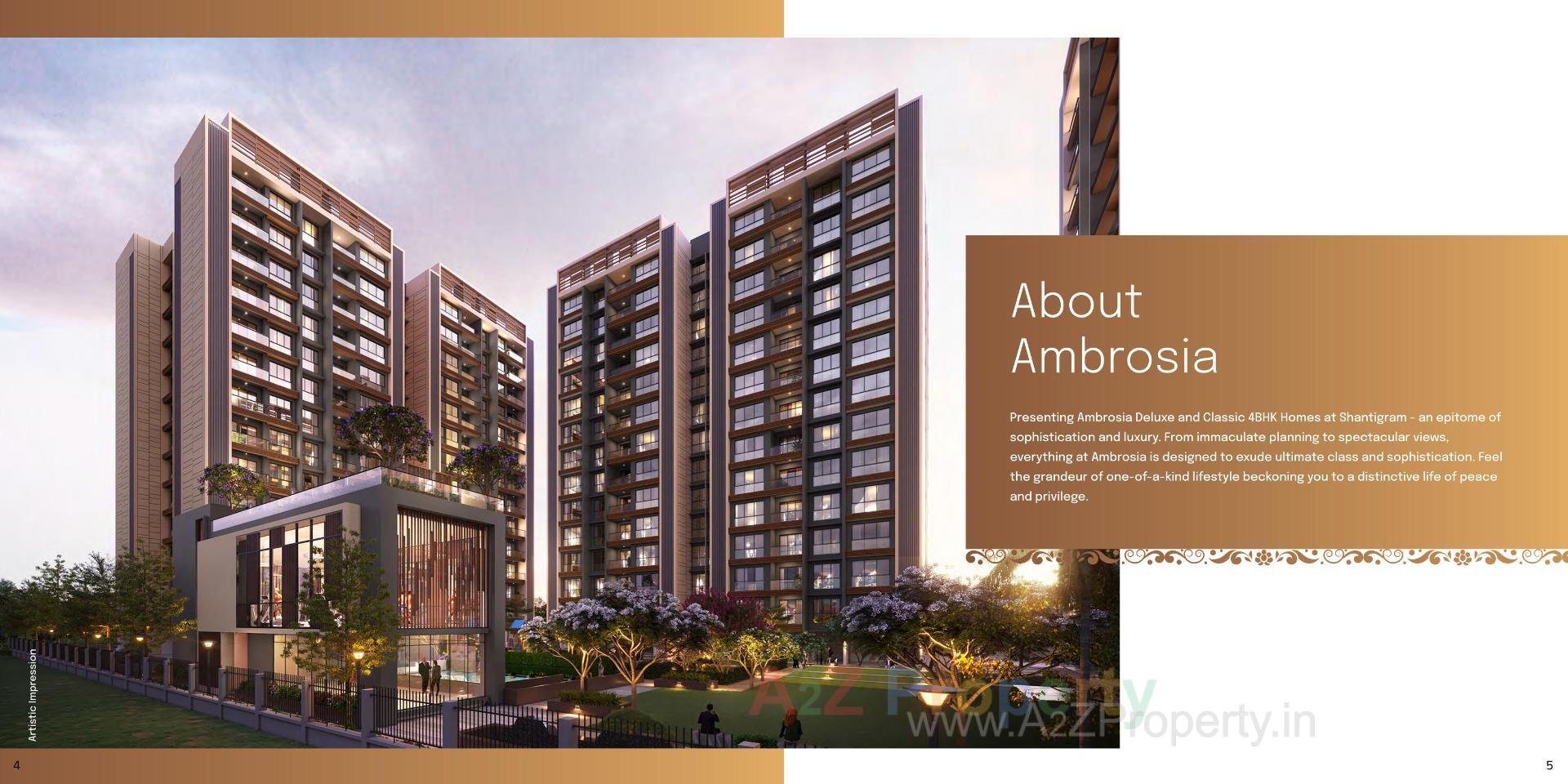 3D Elevation of real estate project Ambrosia located at Dantali, Gandhinagar, Gujarat