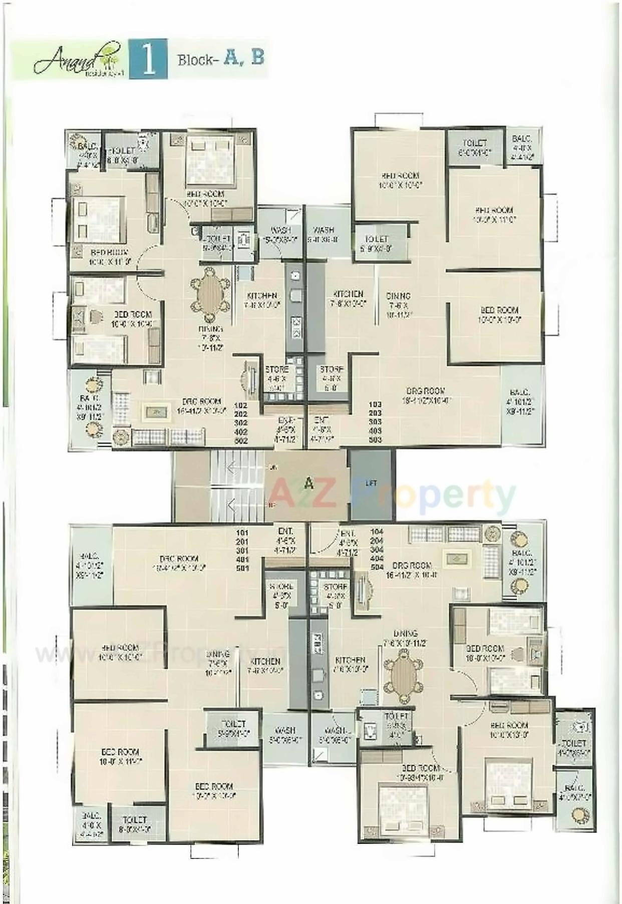 Layout of real estate project Anand Residency located at Dehgam, Gandhinagar, Gujarat