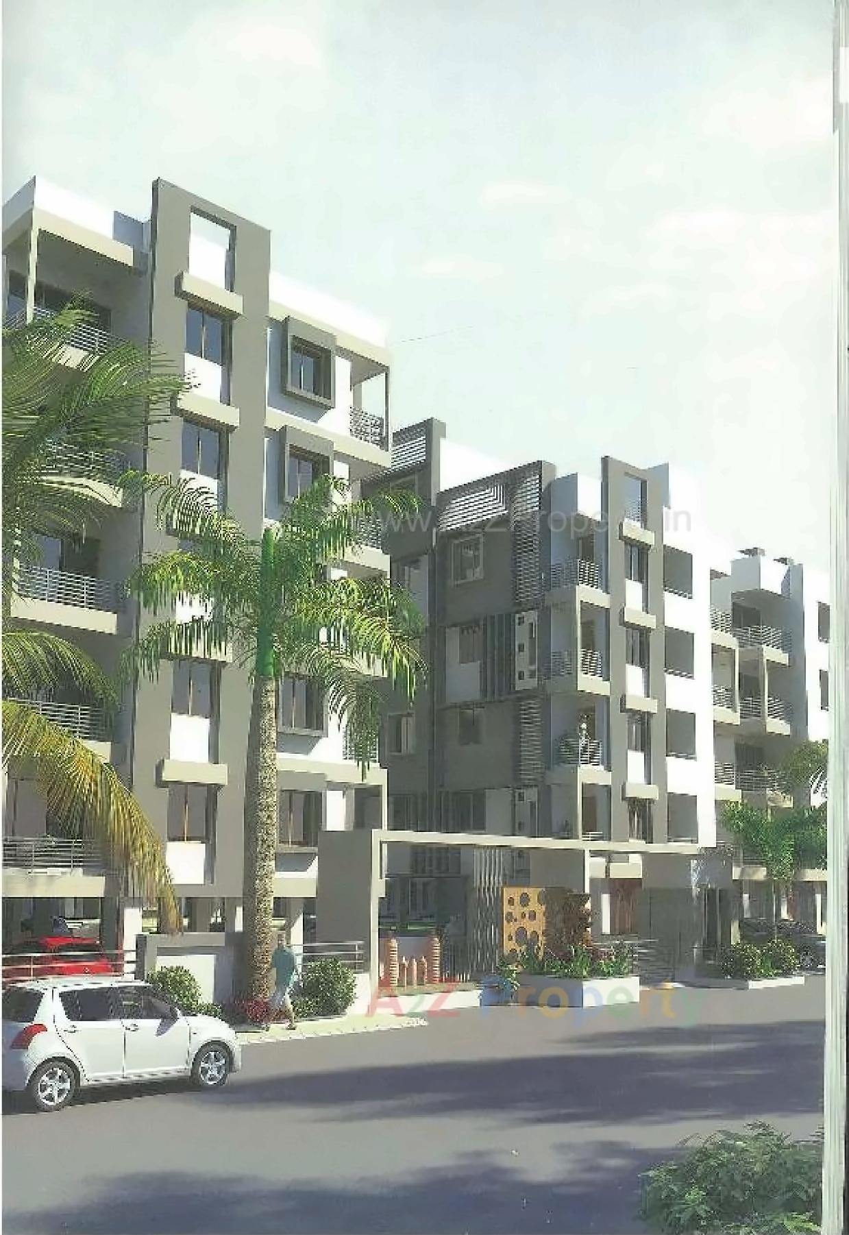 3D Elevation of real estate project Anand Residency Ii located at Dehgam, Gandhinagar, Gujarat