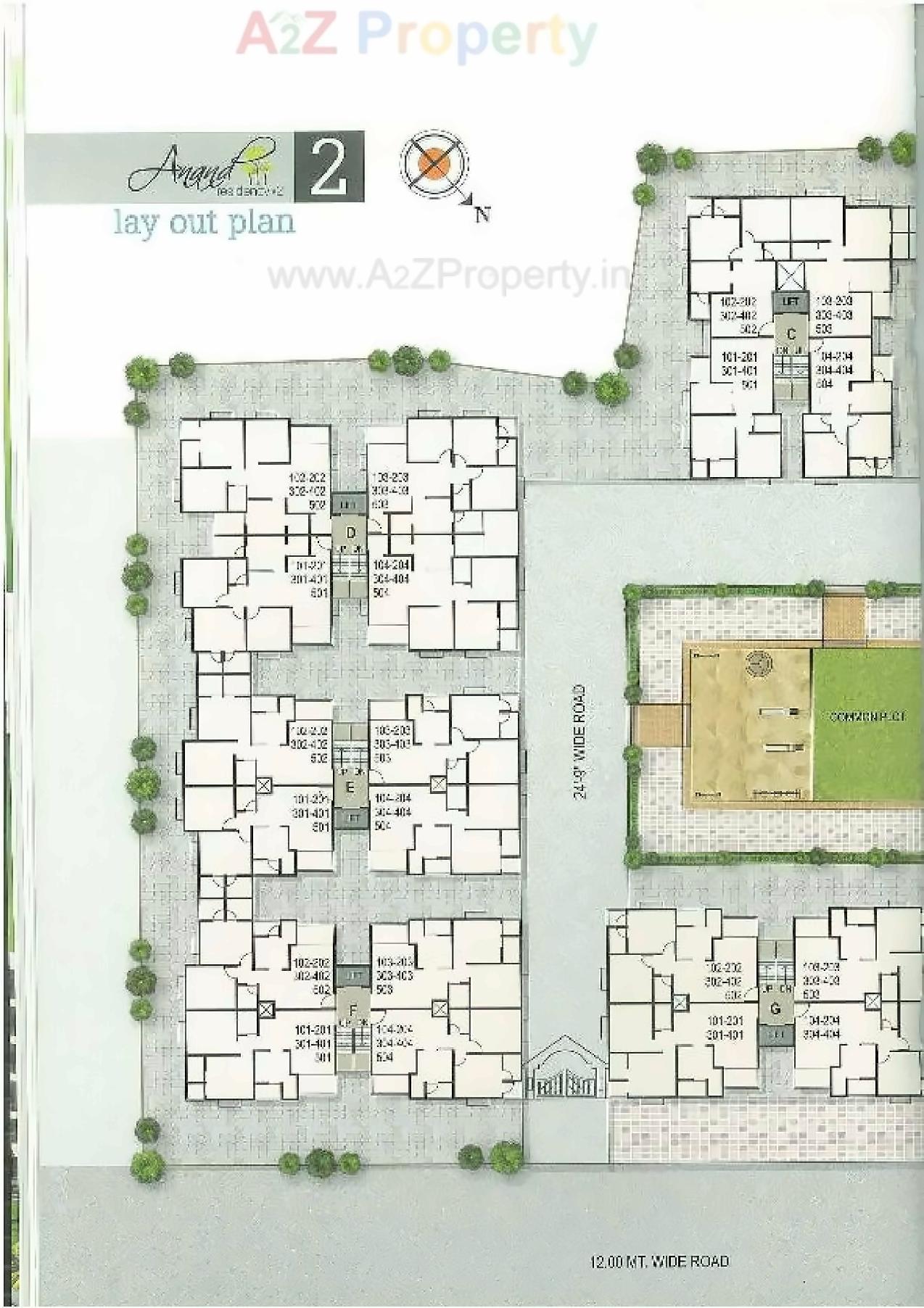Layout of real estate project Anand Residency Ii located at Dehgam, Gandhinagar, Gujarat
