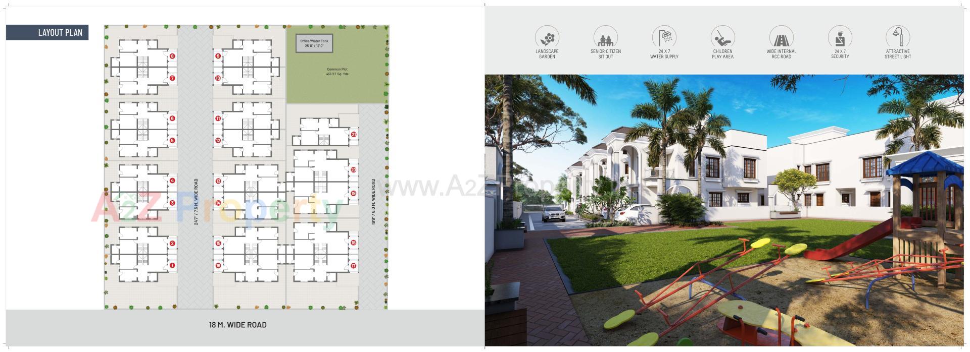 Layout of real estate project Anand Villa located at Borisana, Gandhinagar, Gujarat
