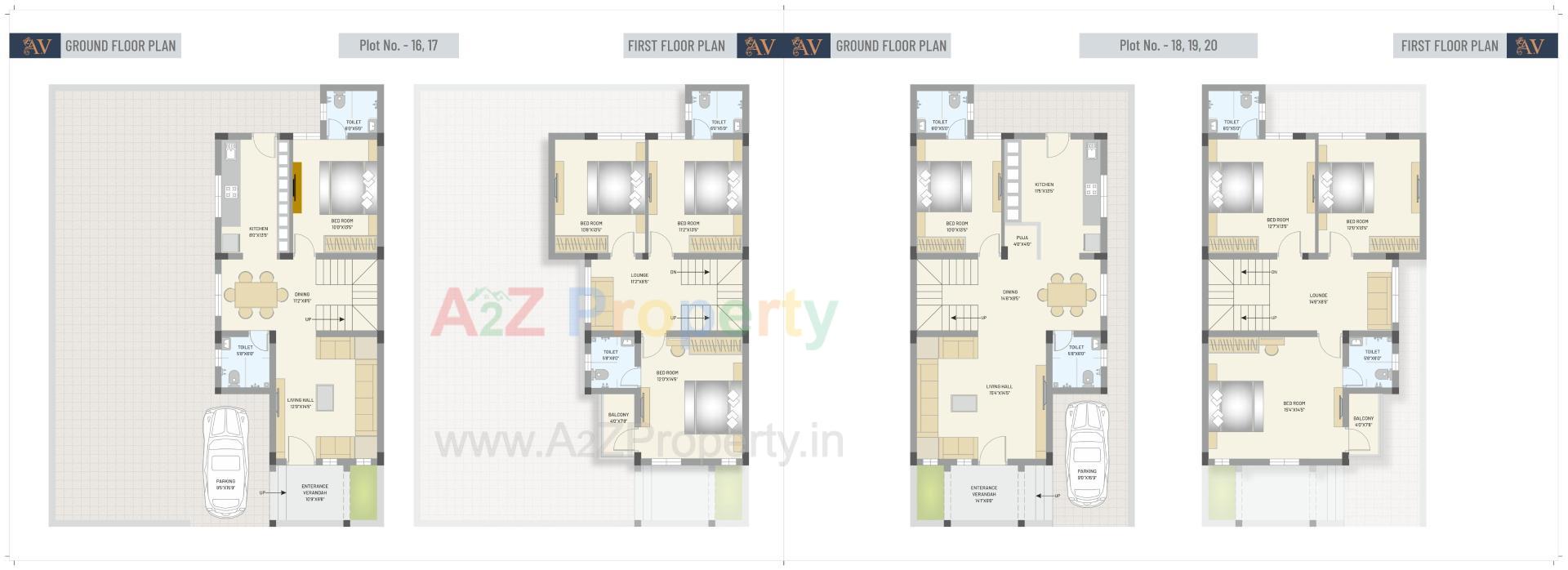 Layout of real estate project Anand Villa located at Borisana, Gandhinagar, Gujarat
