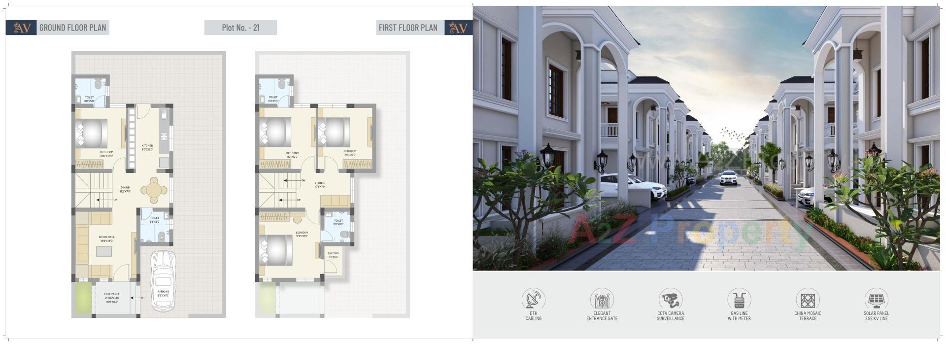 Layout of real estate project Anand Villa located at Borisana, Gandhinagar, Gujarat