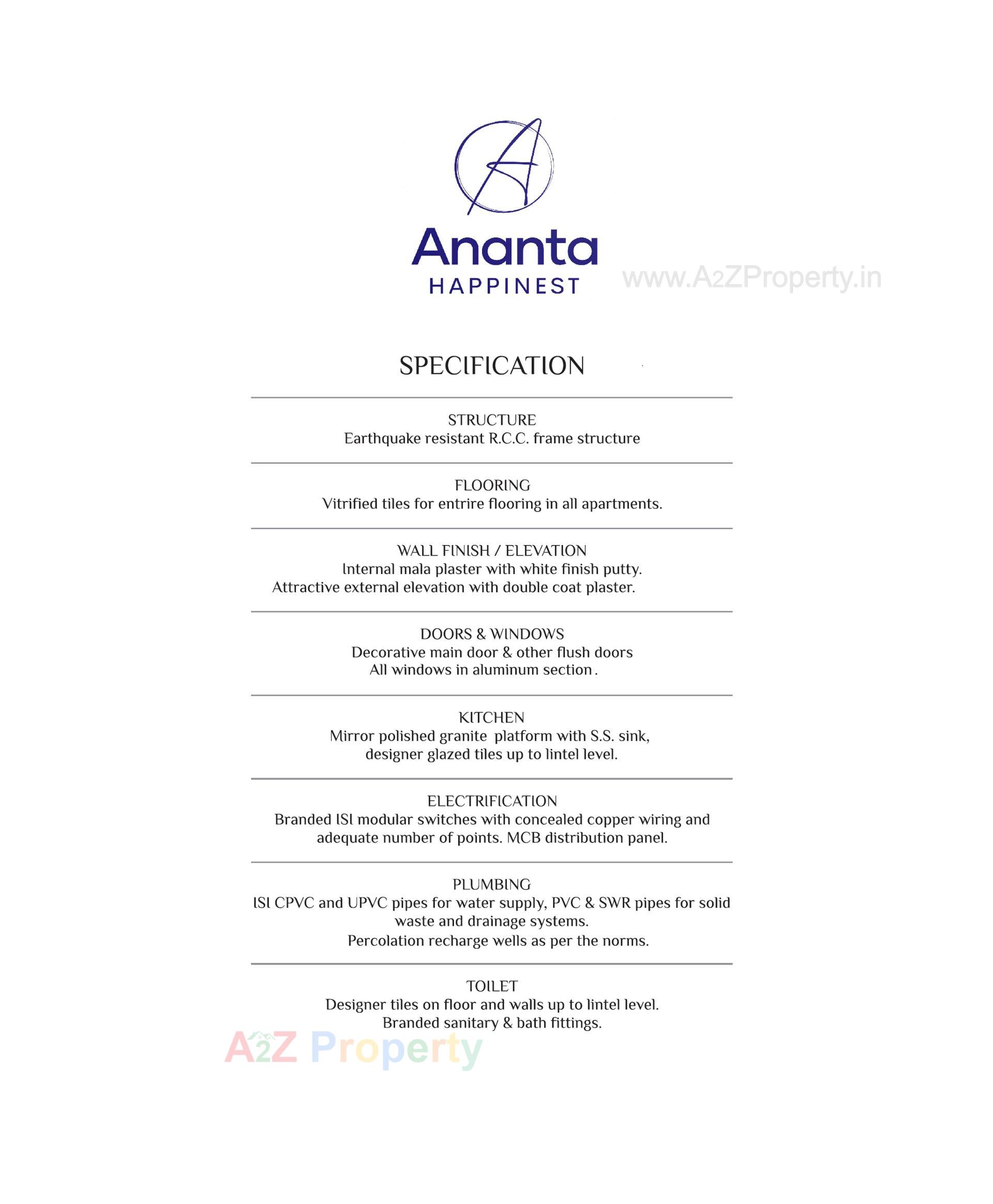  of real estate project Ananta Happinest located at Pethapur, Gandhinagar, Gujarat