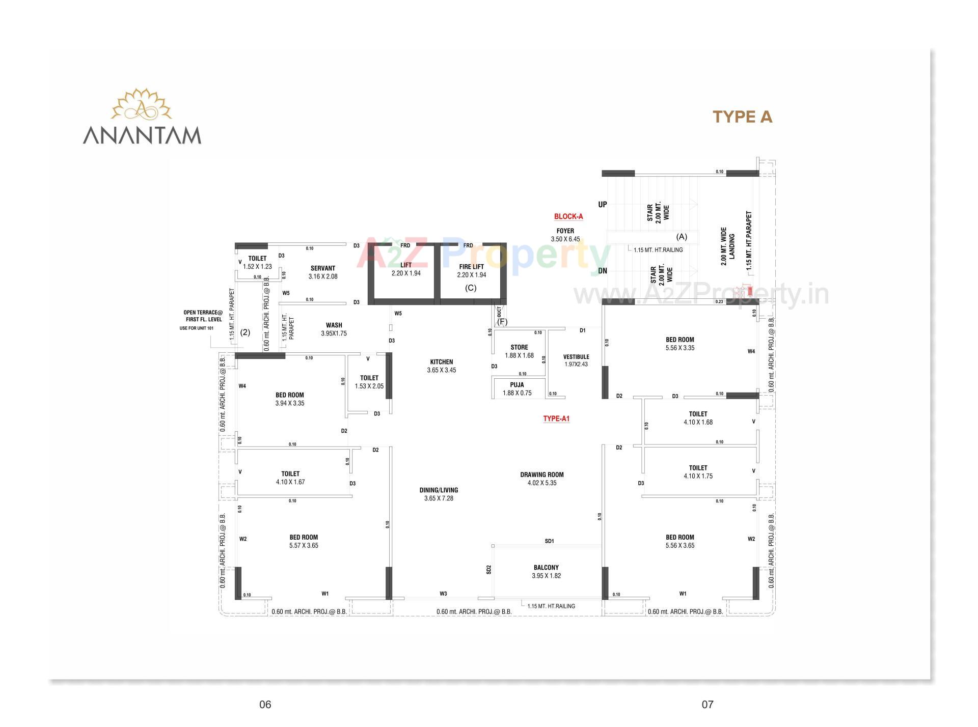 Layout of real estate project Anantam located at Koba, Gandhinagar, Gujarat