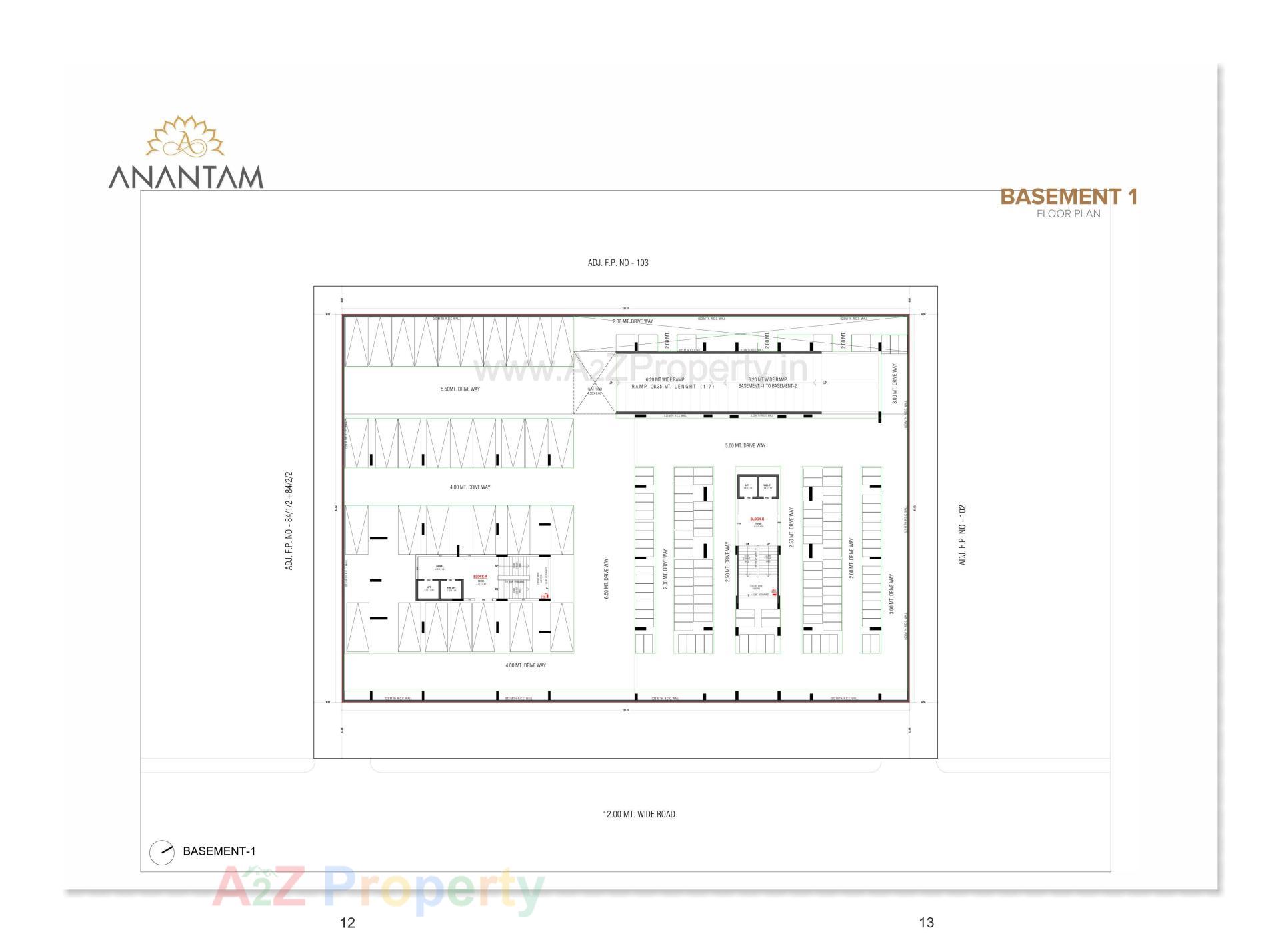 Layout of real estate project Anantam located at Koba, Gandhinagar, Gujarat