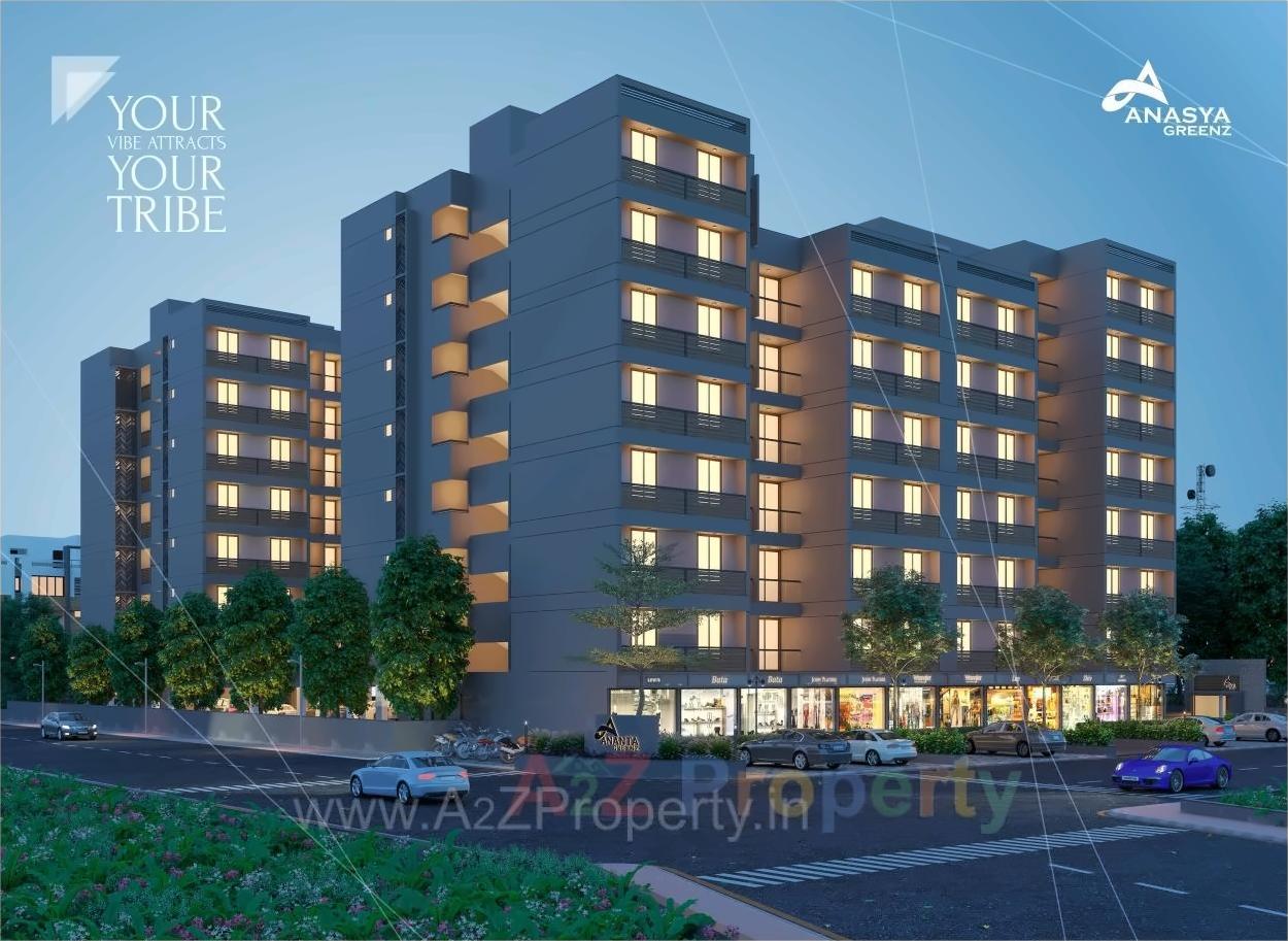 3D Elevation of real estate project Anasya Greenz located at Vavol, Gandhinagar, Gujarat