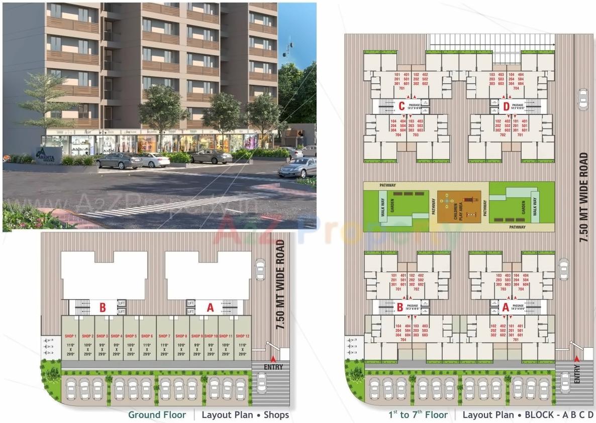 Layout of real estate project Anasya Greenz located at Vavol, Gandhinagar, Gujarat