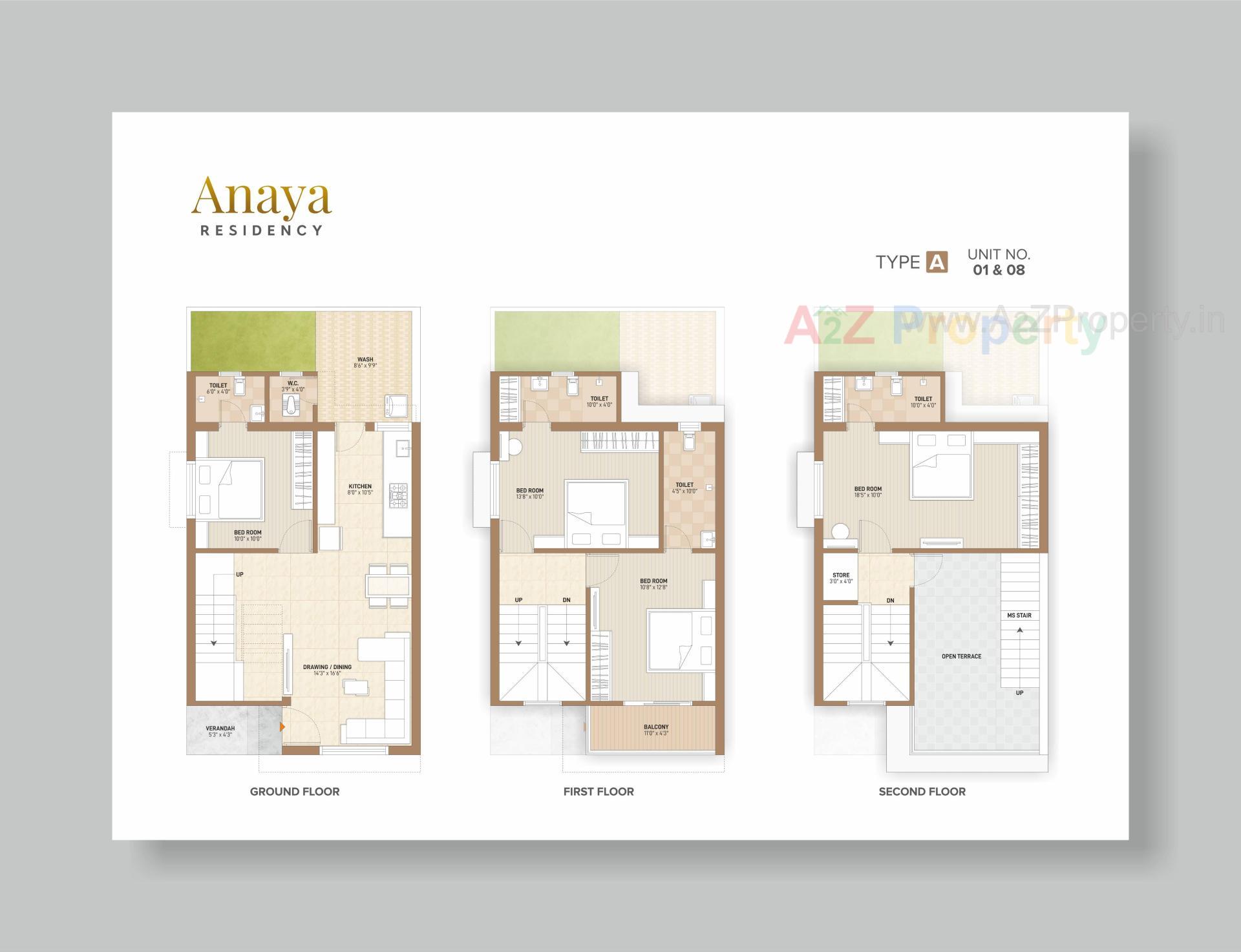 Layout of real estate project Anaya Residency located at Vavol, Gandhinagar, Gujarat